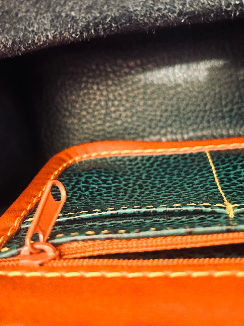 Dooney & Bourke All Weather Leather Green & Tan Satchel - Picture 3 of 11